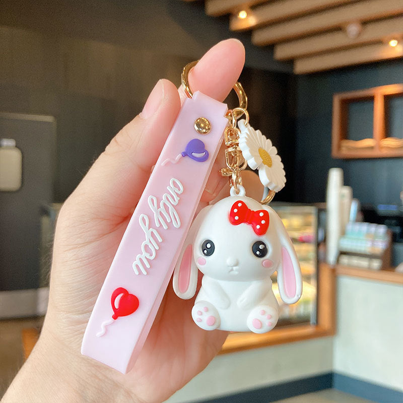 Cute Couple Doll Soft Rubber Keychain