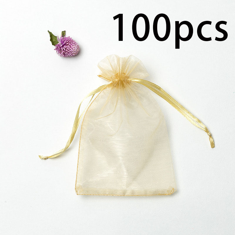 Candy Packaging Bag Drawstring Bag Jewelry Camphor Wood Bead Mesh Bag