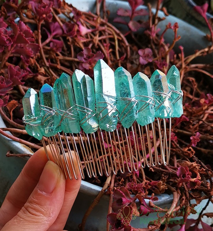 Crystal Hair Comb Bridal Accessories Colorful Green