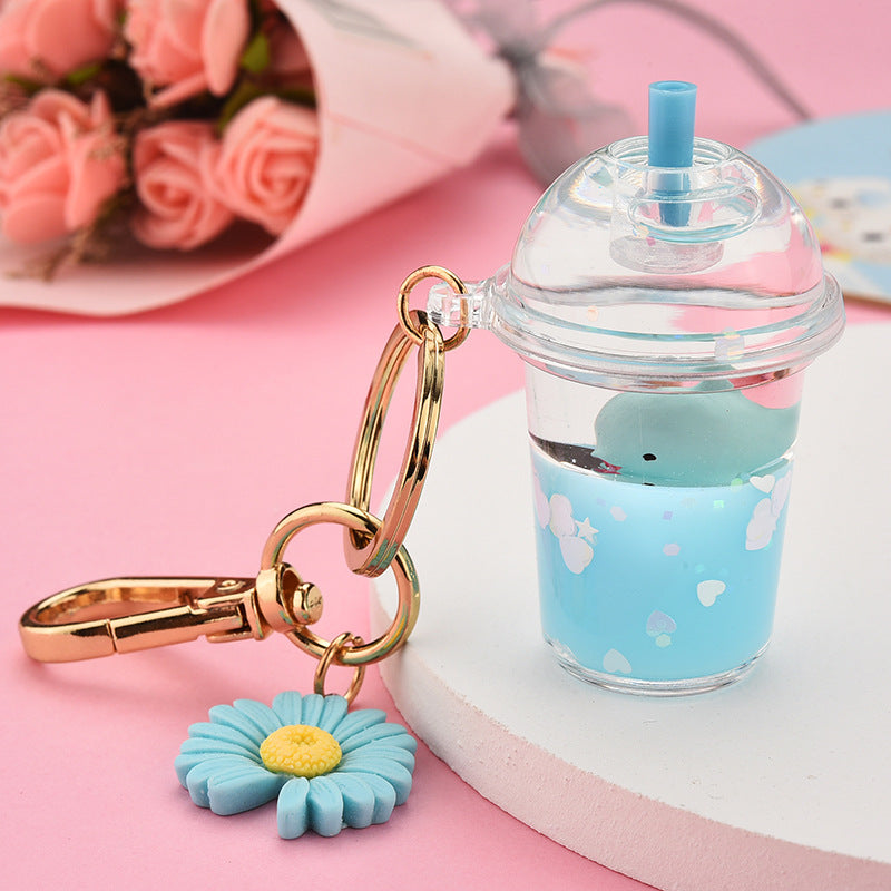 Acrylic Milk Bottle Simulation Milk Tea Cup Keychain