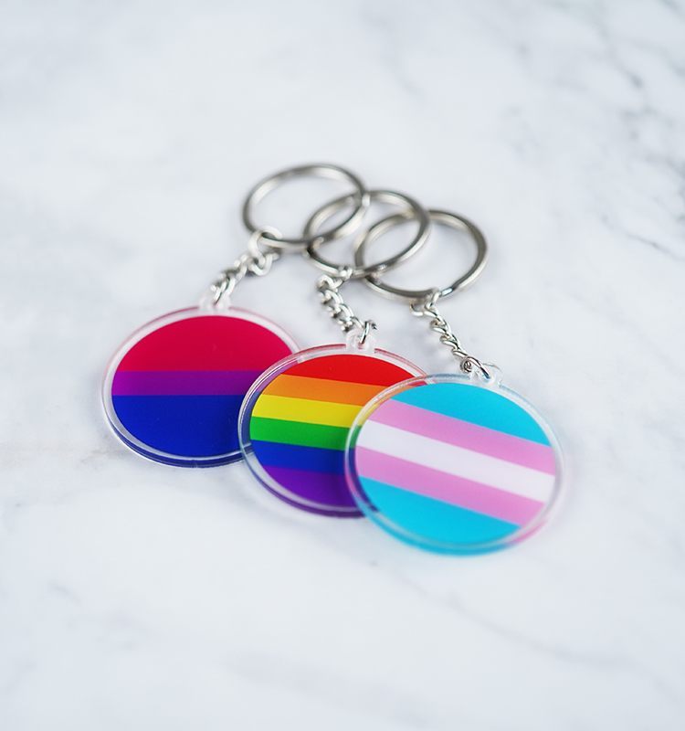 Bisexual Transgender LGBT Flag Pendant Key Ring