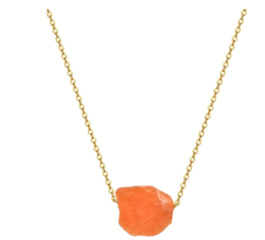 Stone Crystal Pillar Tree of Life Necklace