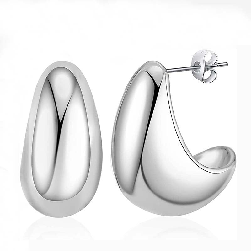Chic Metal Drop Earrings: Golden & Silver Geometric Designs