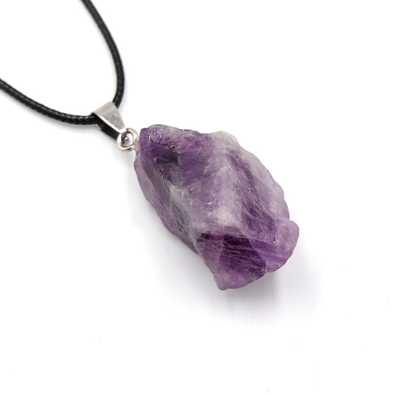 Natural Stone Rough Stone Pendant Crystal Agate Multicolor Irregular Strawberry Quartz Amethyst