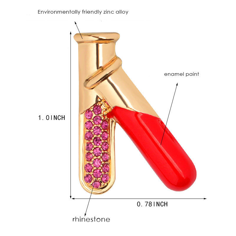 Medical Equipment Test Tube Shape Enamel Cartoon Brooch Badge