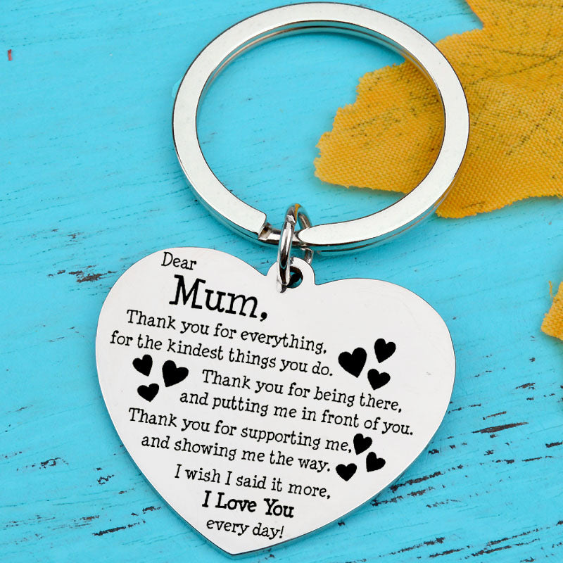 MUM Thank You For Everthing Thanksgiving Gift Stainless Steel Keychain