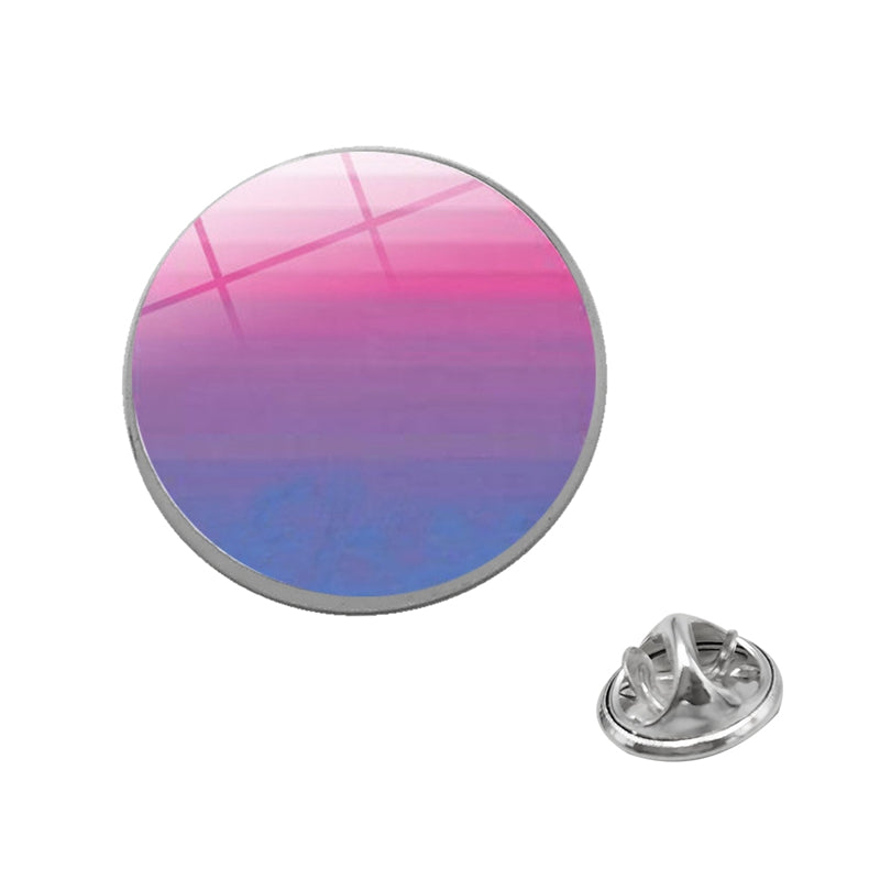 LGBT Pride Rainbow Glass Brooches Pins Lesbians Gays Bisexuals Transgender Round Badge Lapel Pin Jewelry