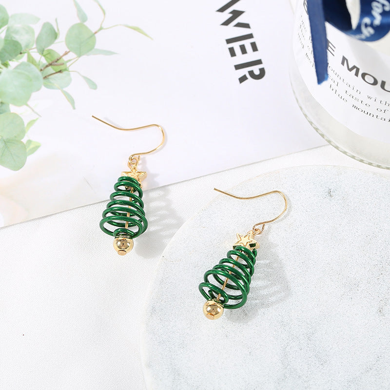 Christmas Tree and Star Dangle Earrings
