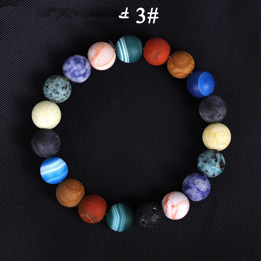 Solar System Eight Stone Planet Bracelet Planets Natural Stone Mala Bead Strand Bracelet For Men Women Handmade Universe Solar Chakra Bracelet Jewelry