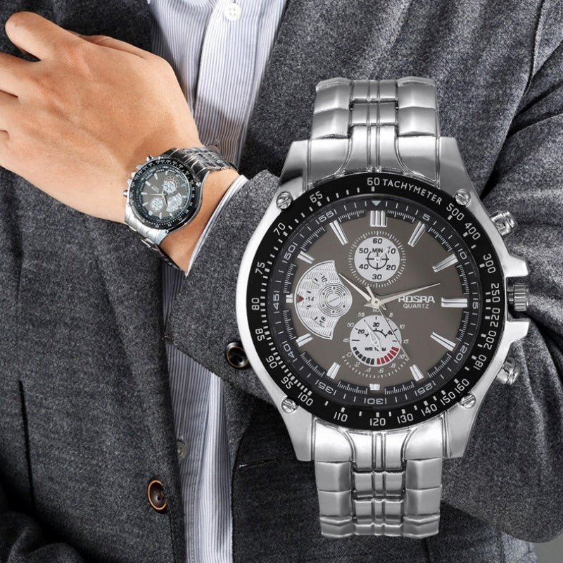 Men's Stainless Steel Luminous Quartz Watch