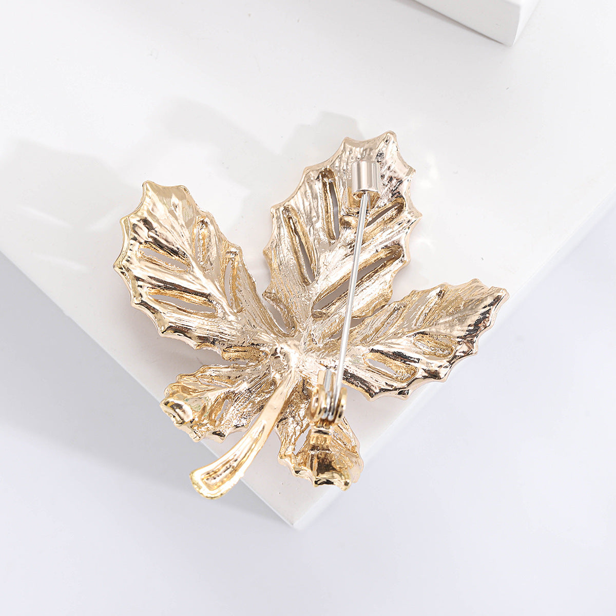 Women's Alloy Plant Diamond Maple Brooch