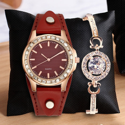 Light Luxury Watch Full Diamond Bracelet Women's Watch Simple