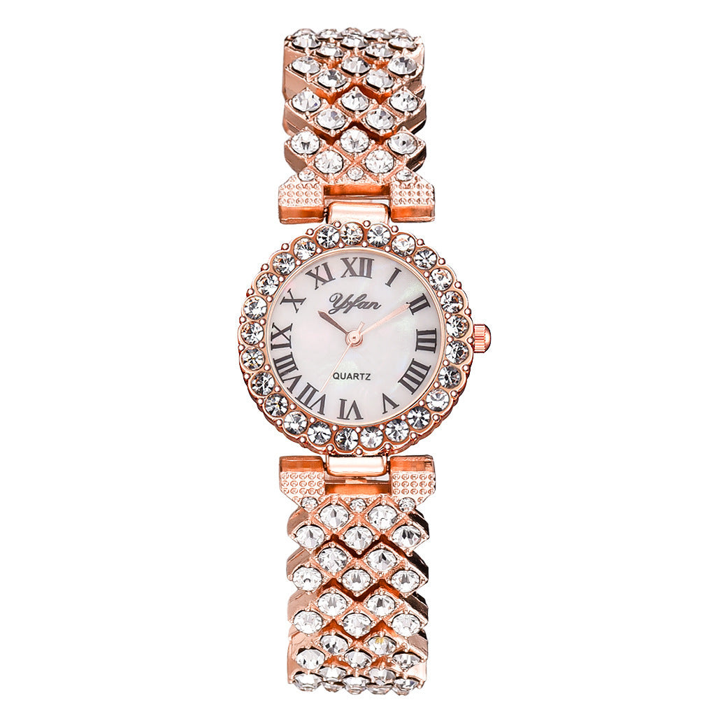 Exquisite Dial And Strap Full Of Diamonds Ancient Roman Scale Women's Watch