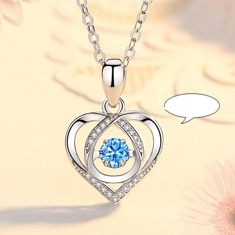 Beating Heart Necklace Women's Korean-style Elegant Smart Heart-shaped Collarbone Necklace Valentine's Day Gift Pendant