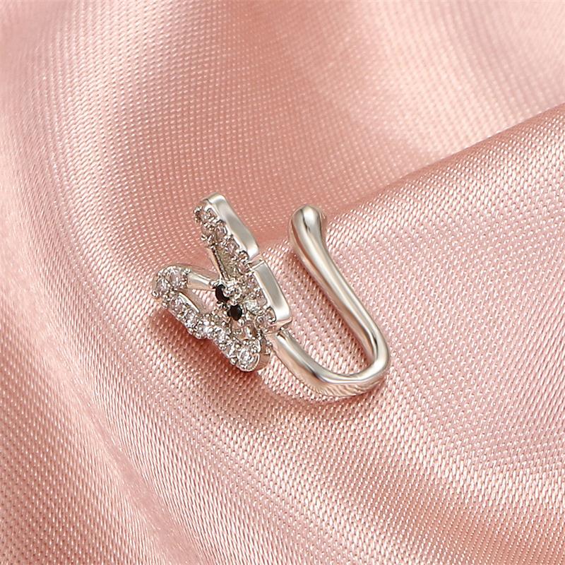 Personalized U-Shaped Diamond-Studded Butterfly European And American Non-Hole Nose Clip