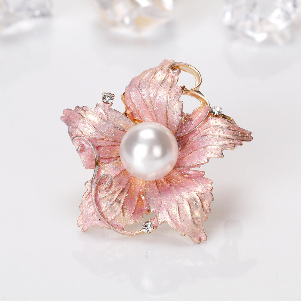 Dreamy Exquisitely Painted Oil Drop Flower Brooch