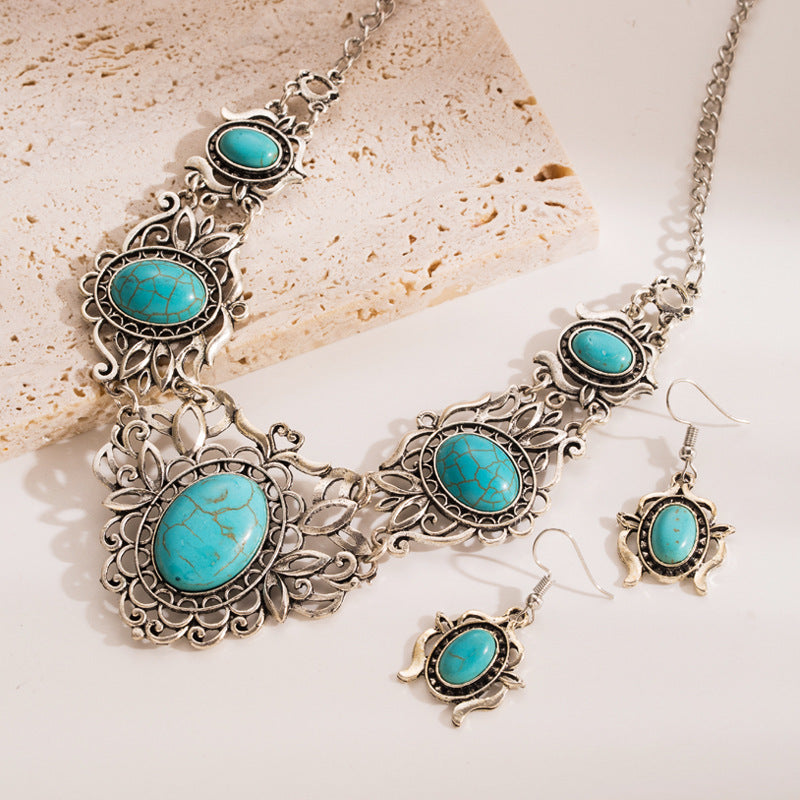 Alloy High-end Temperament Earring Necklace Set