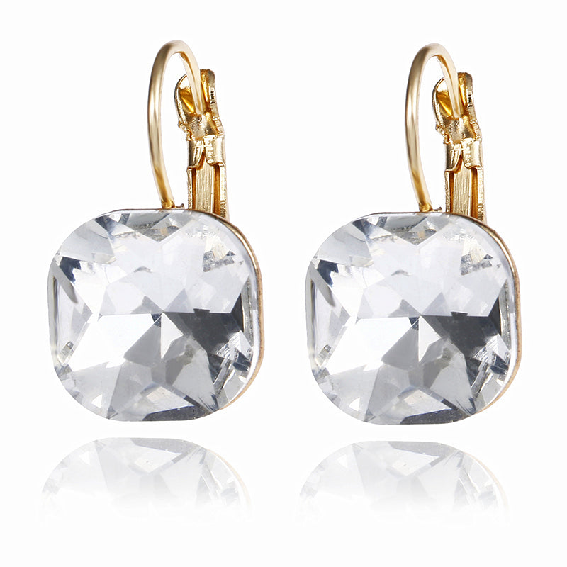 Fashion Gold Color Earring For Women Crystal Cubic Zirconia Stud Earrings