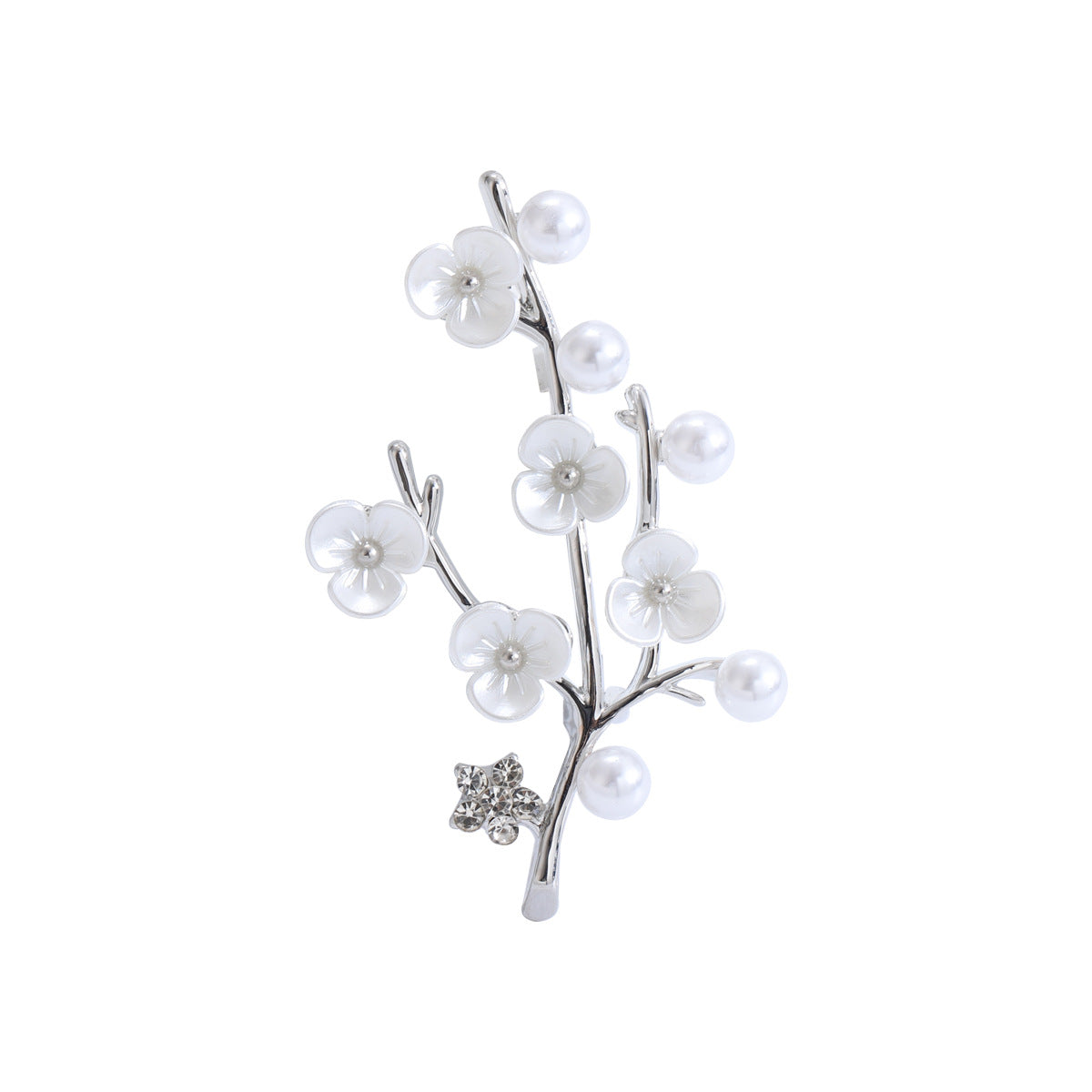 Fashion New Retro Fritillary Freshwater Pearl Plum Brooch Fashion Elegant High-end Accessories