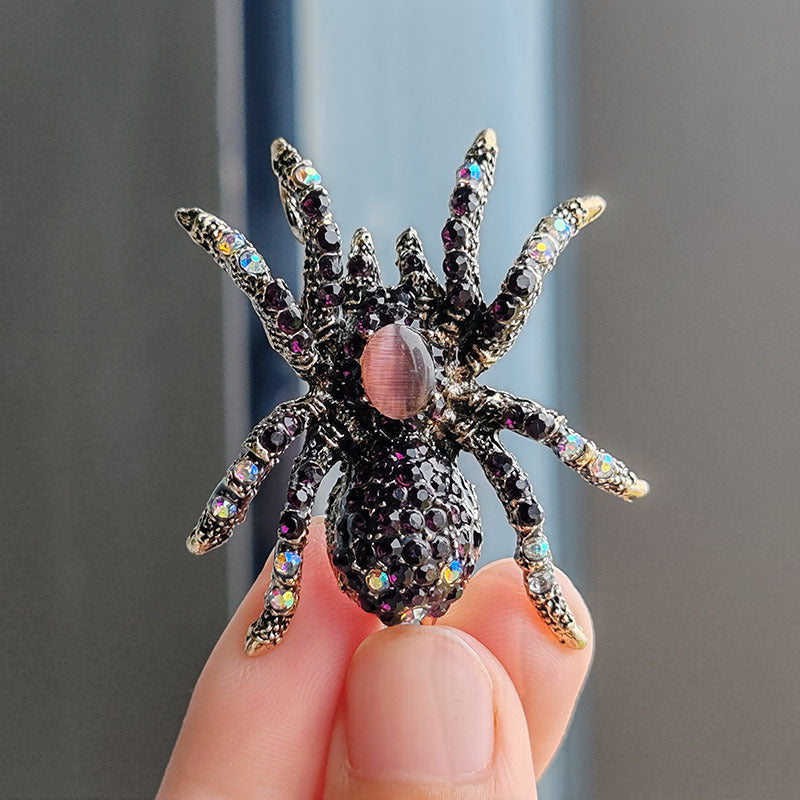 Retro Exaggerated Insect New Opal Spider Brooch