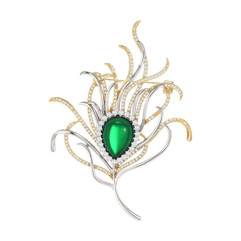 Brooch Color Zircon Drop Oil Corsage Women's Fashion Pin