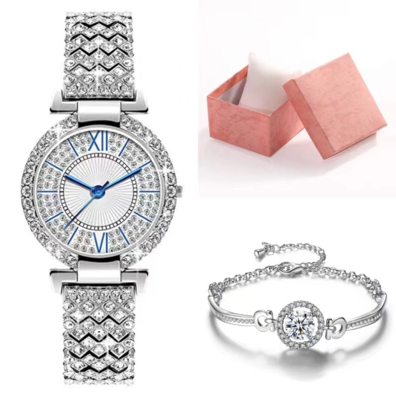 Full Diamond Women's Bracelet Luxury Trendy All-match Quartz Wrist Watch