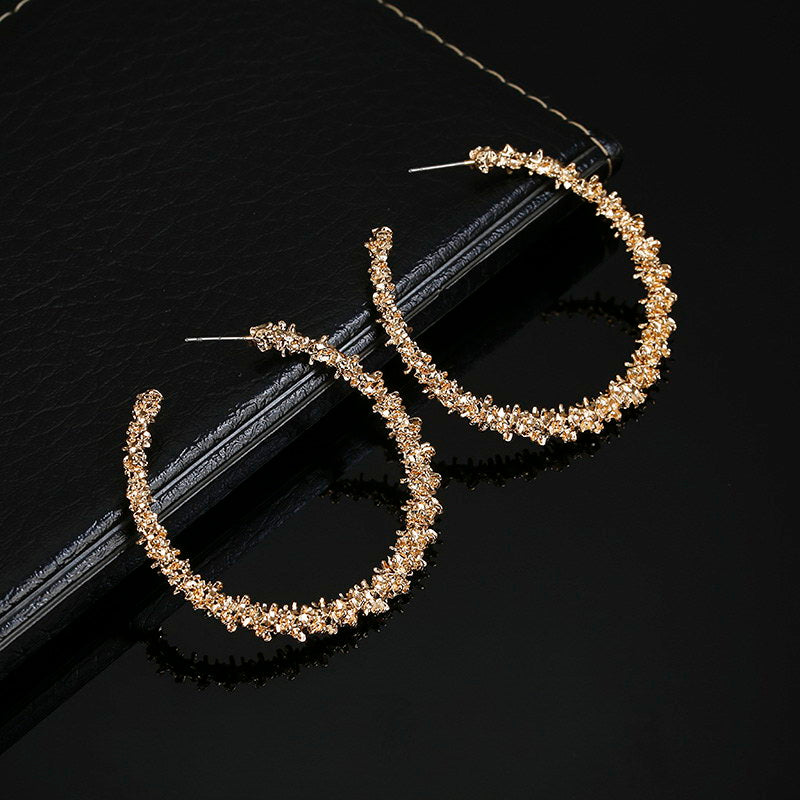 European And American Style Circle Burr Earrings