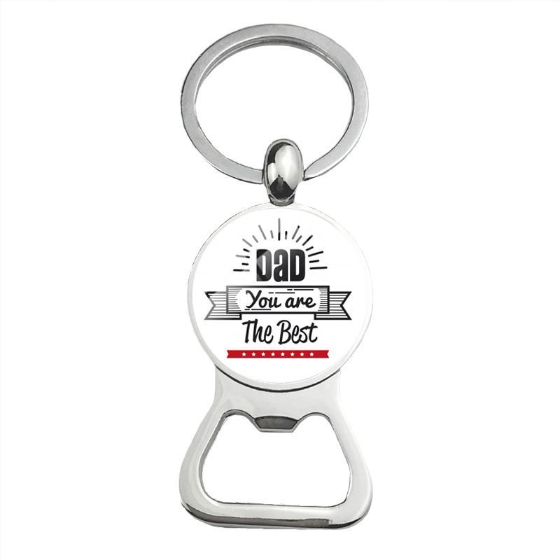 Cute Super Papa Dad Beer Bottle Opener Keychain