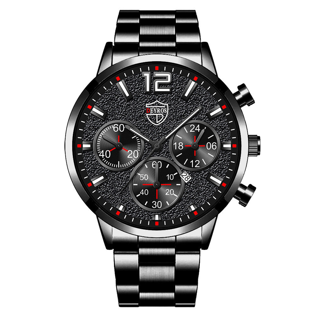 Men's Calendar Stainless Steel Casual Quartz Watch