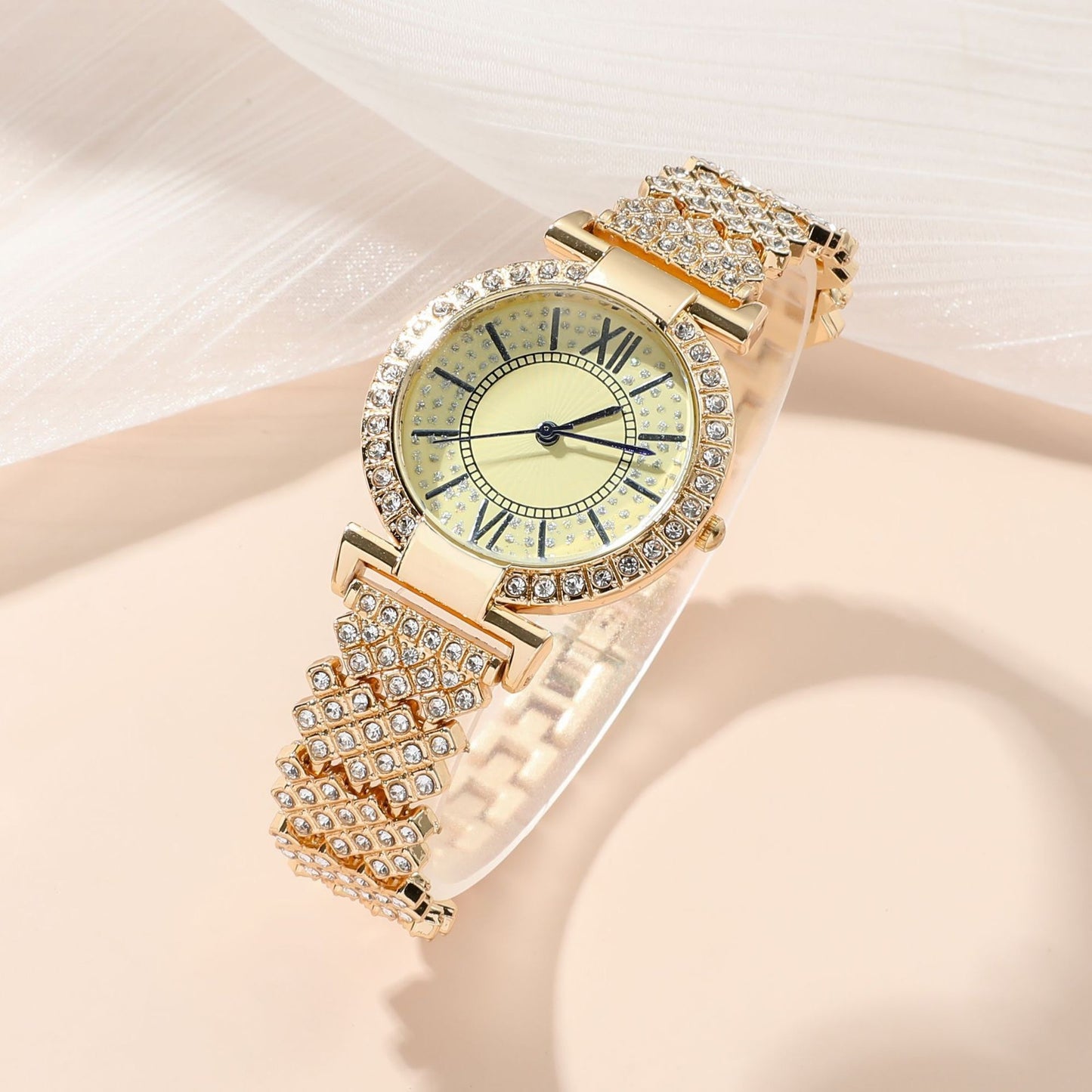 Bracelet Full Diamond Women's Luxury Elegant Gold Watch