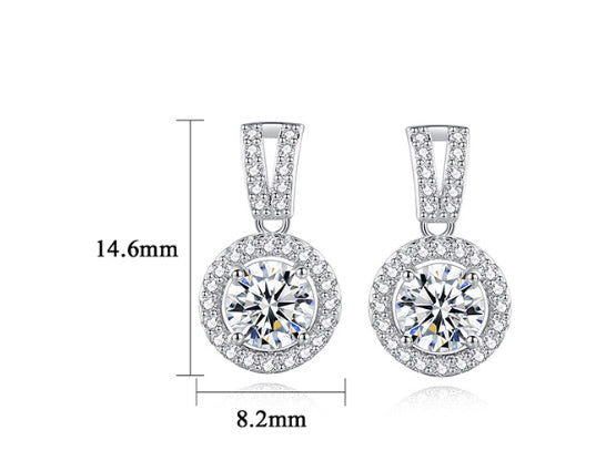 Moissanite Sterling Silver Stud Earrings