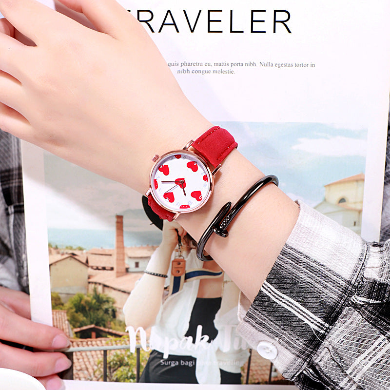 PU leather alloy bracelet watch