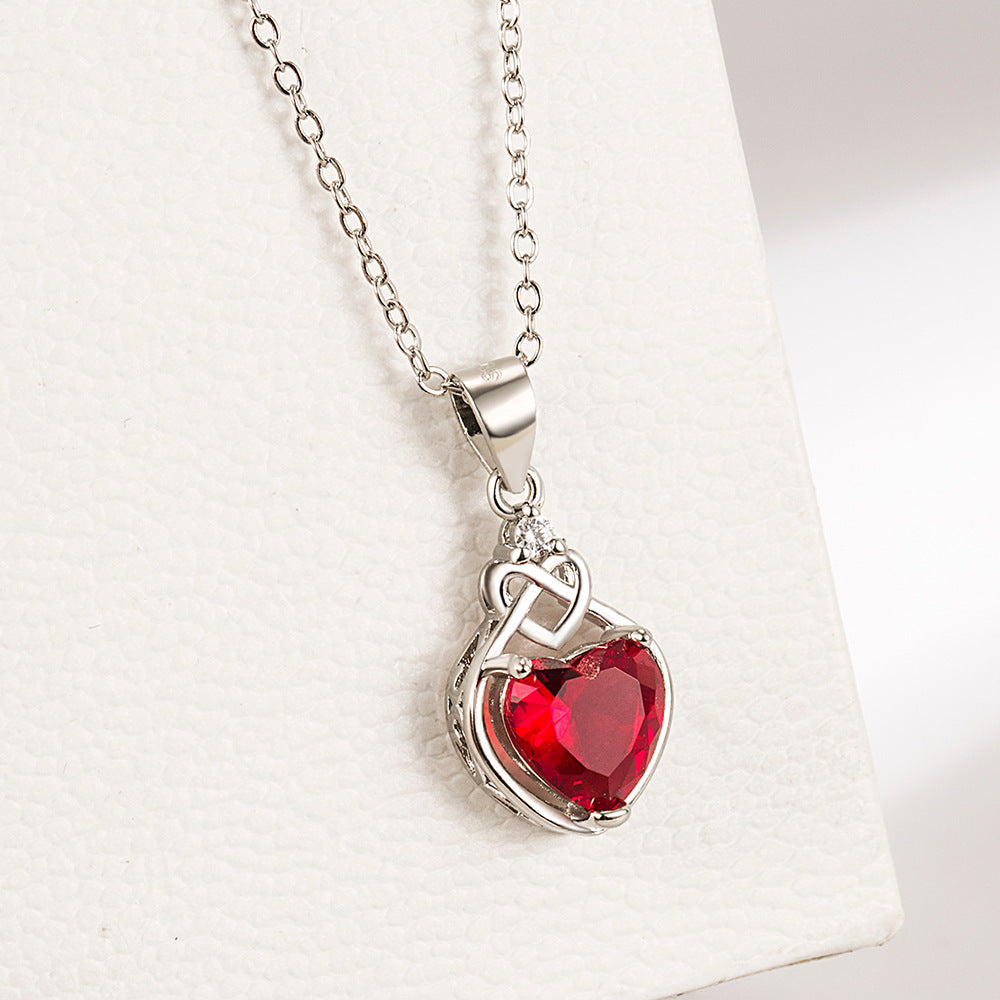 Exquisite Heart-Shaped Ruby Jewelry Suit