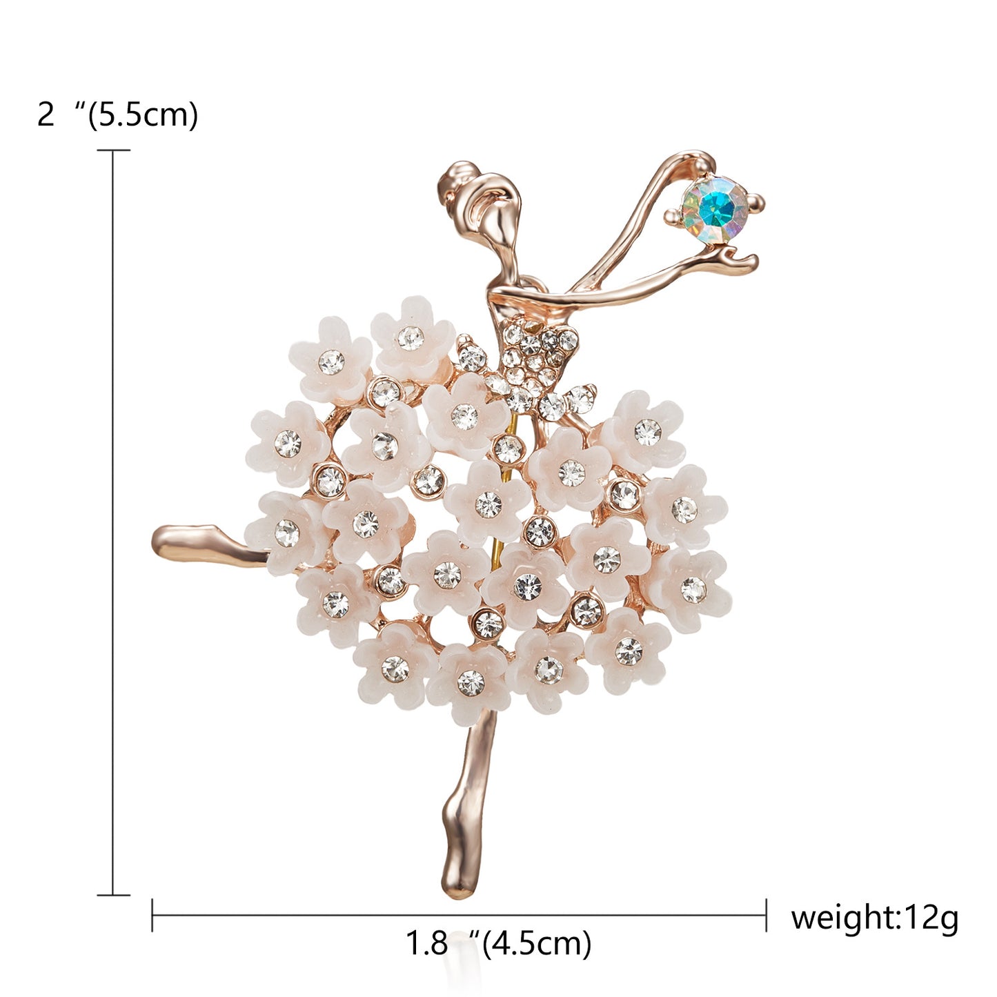 Rhinestone Pearl Dress Dancing Girl Brooches Women Dancer Sports Brooch Pins Gifts