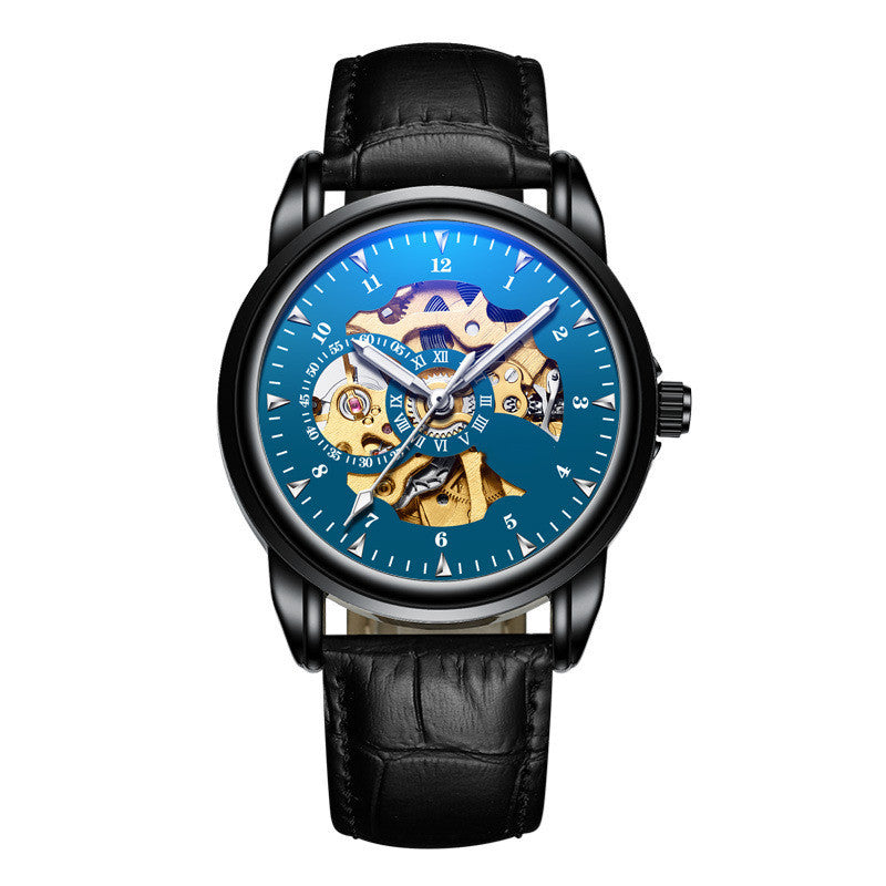 Men's Fashion Simple Leather Waterproof Luminous Mechanical Watch