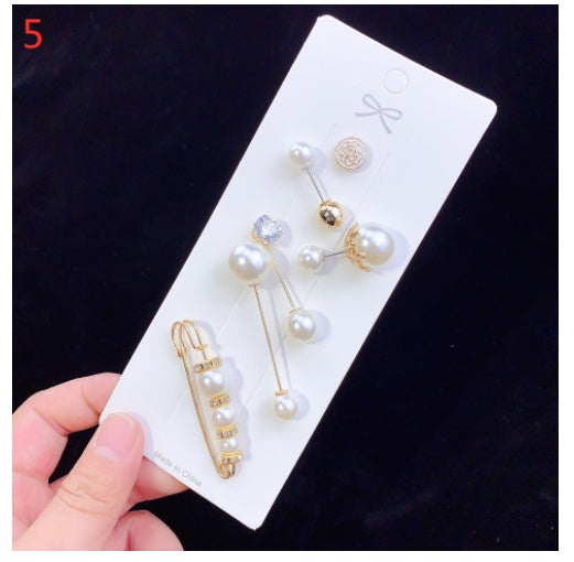 Brooch Pin Overalls Waist Opening Pearl Pin Buckle Clothes Fixed