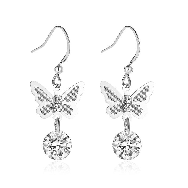 Zircon Earrings Temperament Fashion Short Earrings Earrings