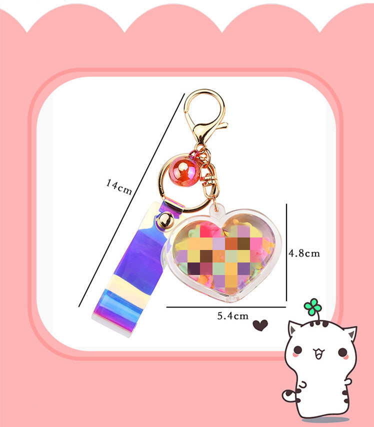 New Style Oiled Love Keychain Cute Peach Heart
