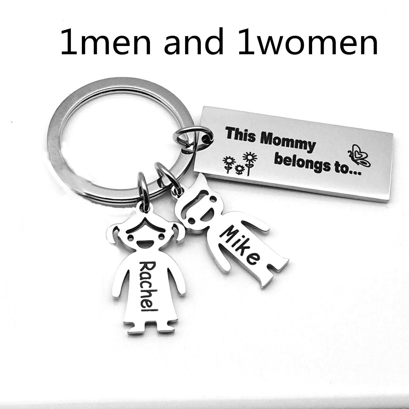 Stainless Steel Boy and Girl Keychain