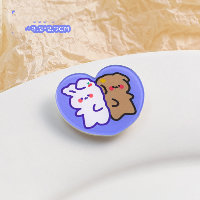 Cartoon Acrylic Brooch Cute Decorative Accessories