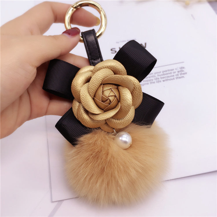 Creative Bow Camellia Keychain Bag Women