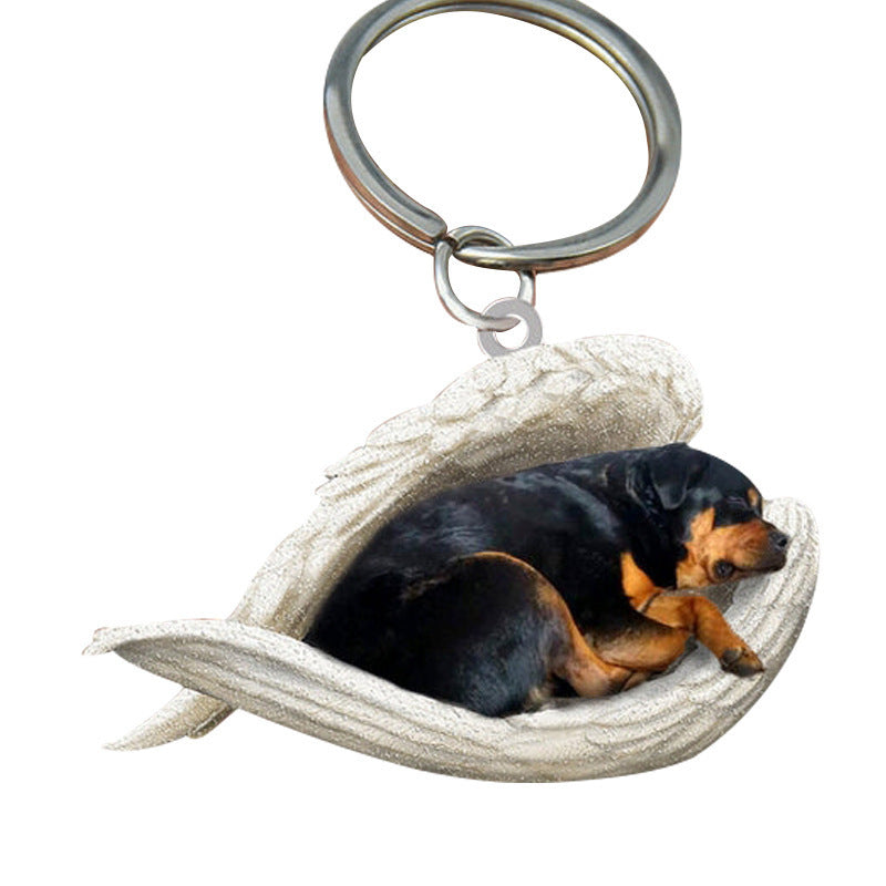 Acrylic Creative Cute Dog Animal Keychain