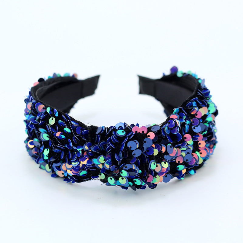 Hair Color Super Glitter Cross Knot Headband