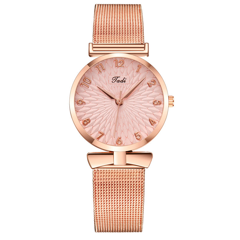 Personality Bowknot Fashion Digital Sunflower Watch Women