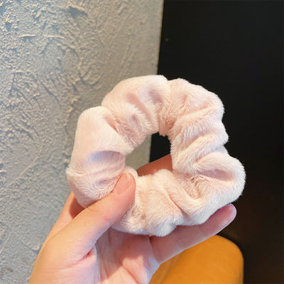 Plush Large Intestine Hair Ring Macaron Hair Band Cute Fluffy Hair Rope