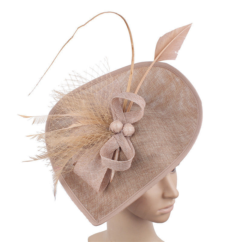 Retro Restaurant Party Headdress Ladies Banquet Hat Feather Hair Accessories