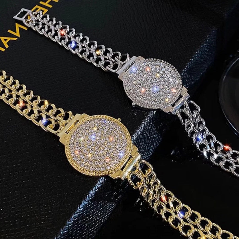 High Sense Light Luxury Full Diamond Watch Bracelet