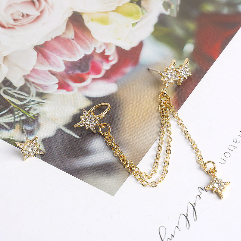 Dongdaemun Asymmetrical Super Diamond Meteor Earrings Temperament Earrings