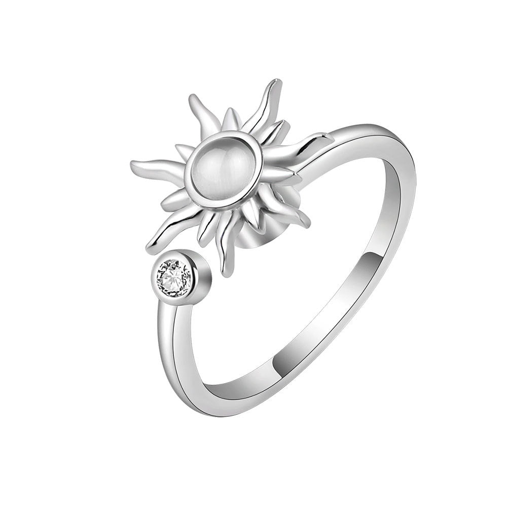 Rotating Sunflower Relief And Anti-Stress Ring Jewelry