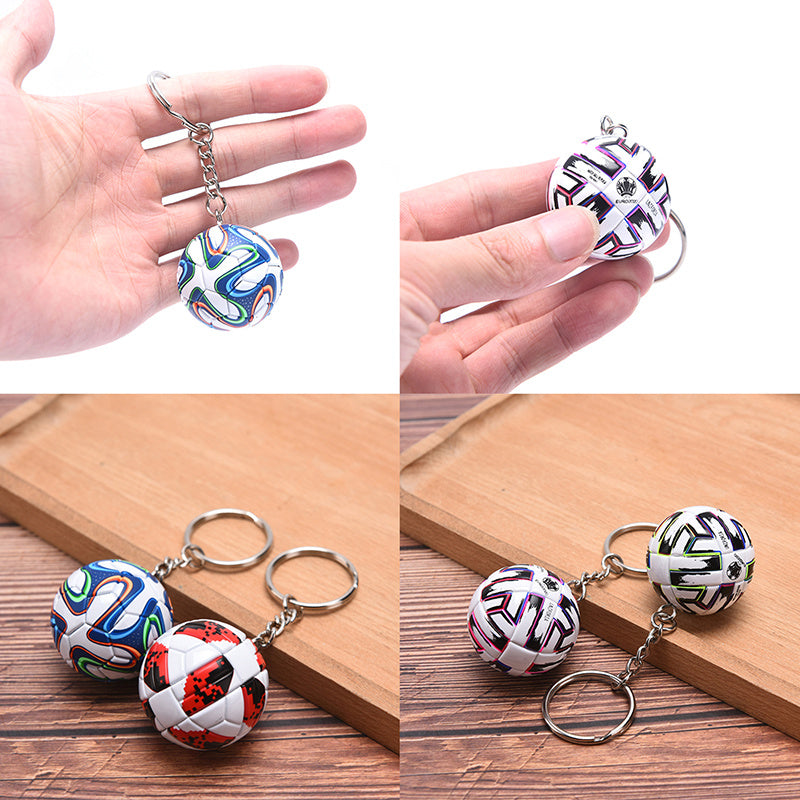 Simulation PU Mini Football Keychain Pendant